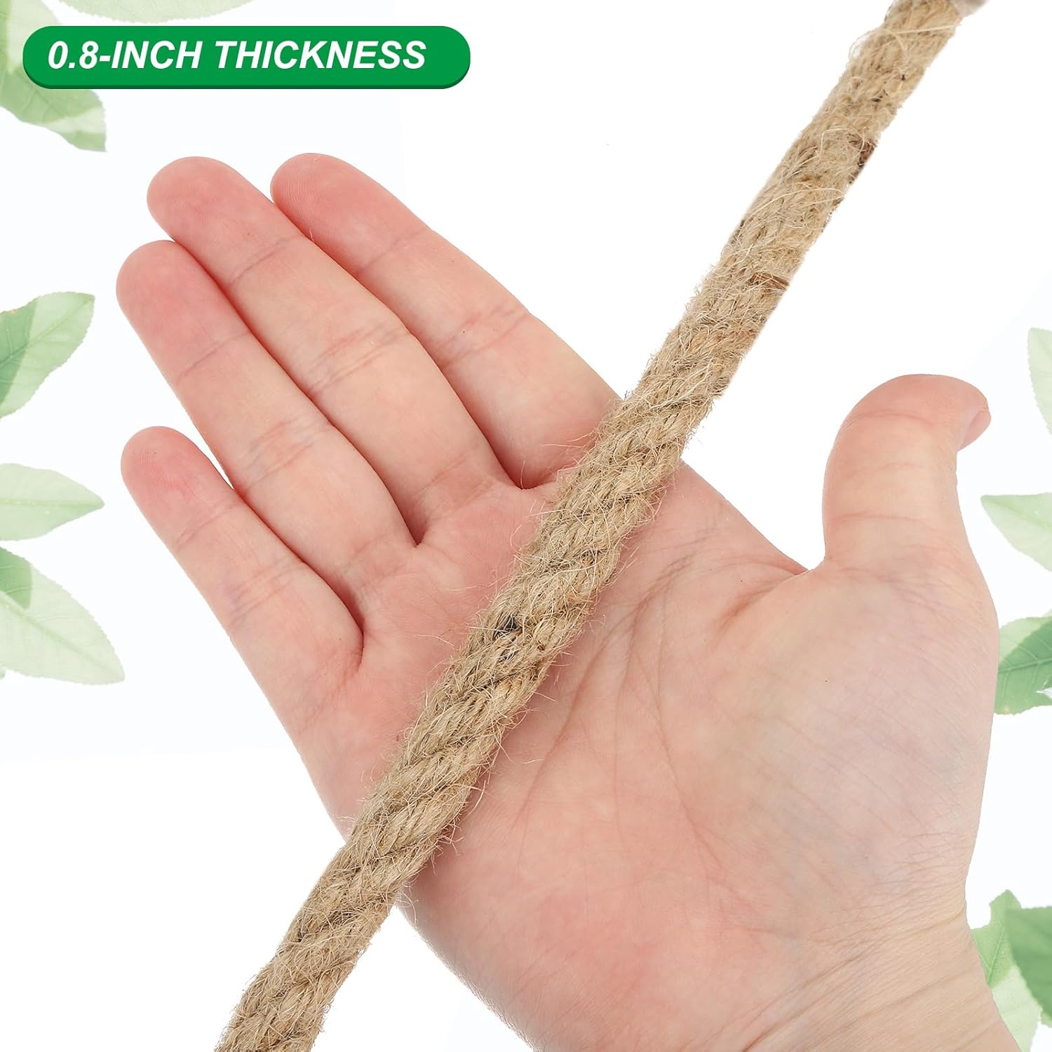 PATIKIL 3/4" x 100 Ft Twisted Manila Rope Jute Rope Natural Thick Jute Rope Twine Burlap Rope for Docks Railings Bundling Craft Tug of War Decorating-VerdiqueGarden