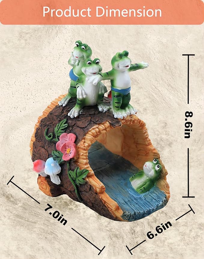 Gutter Guardian Rain Downspout Extension Playful Frog Statue, Ornament Splash Block Anchor for Downspout Extension Decor, 3" × 4" Downspout Extender Outdoor Garden Decorative-VerdiqueGarden