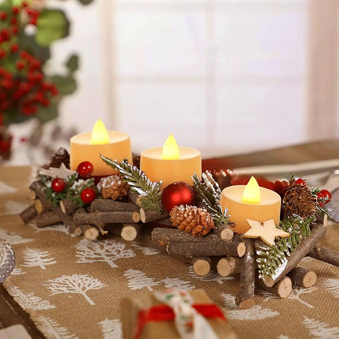 BEICHI Flameless LED Tea Lights - 100 Pack Battery Operated Flickering Fake Candles for Wedding, Halloween, Christmas & Diwali - Warm Yellow-VerdiqueGarden