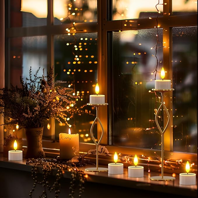 PChero 12 Pack Solar Tea Lights Outdoor Waterproof, Small Solar Lights with Dusk to Dawn Sensor, LED Tealight Candles for Lantern Garden Camping Outside Patio Home Decor,1.5" x 2.1"-VerdiqueGarden