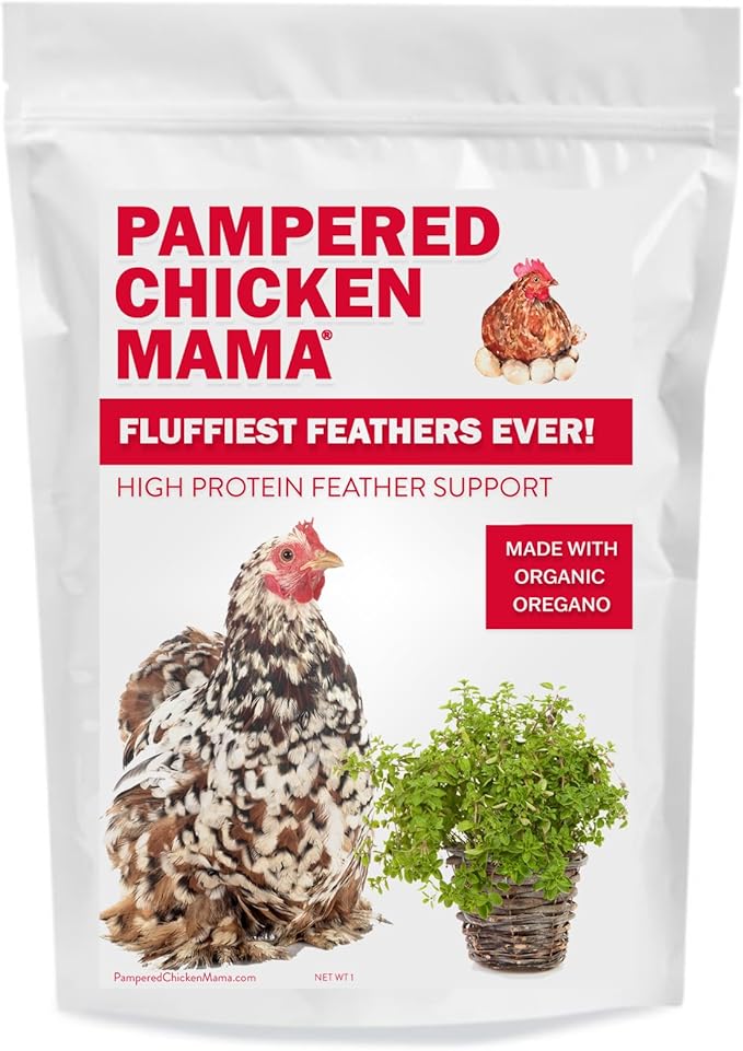 Pampered Chicken Mama Molting Supplement for Chickens: Fluffiest Feathers Ever Backyard Chicken Feed and Supplies for Hens (2 pounds)-VerdiqueGarden