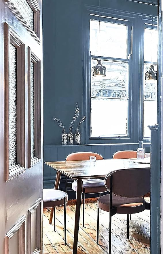 Dimoon 78.7''x17.7'' Blue Peel and Stick Wallpaper Contact Paper Modern Self Adhesive Wall Paper Removable Renter Friendly Textured Solid Color Shelf Cabinet Vinyl Roll (78.7''x17.7'',Blue Grey)-VerdiqueGarden