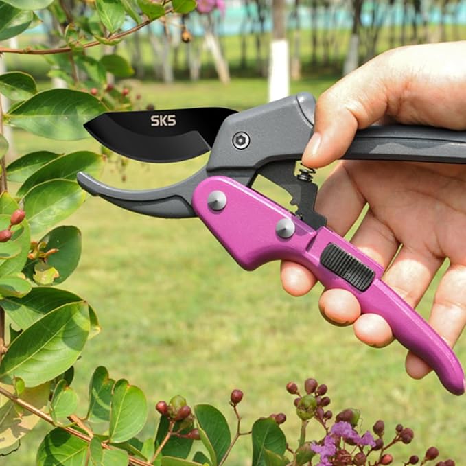 Garden clippers, premium Germany pruners, Work 3 times easier, professional pruning shears, cutting rose, flower, hedge, stem, tree, Sharp gardening scissors, Arthritis weak hand snips (Japanese-2, 1)-VerdiqueGarden