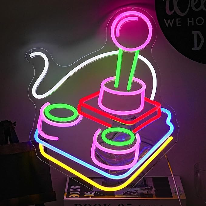 Alkkign Gamer Neon Sign for Wall Decor Game Controller Neon Signs Gaming Neon Light for Gamer Room Decor Game LED Sign for Teen Boys Room Gaming Room Decoration-VerdiqueGarden
