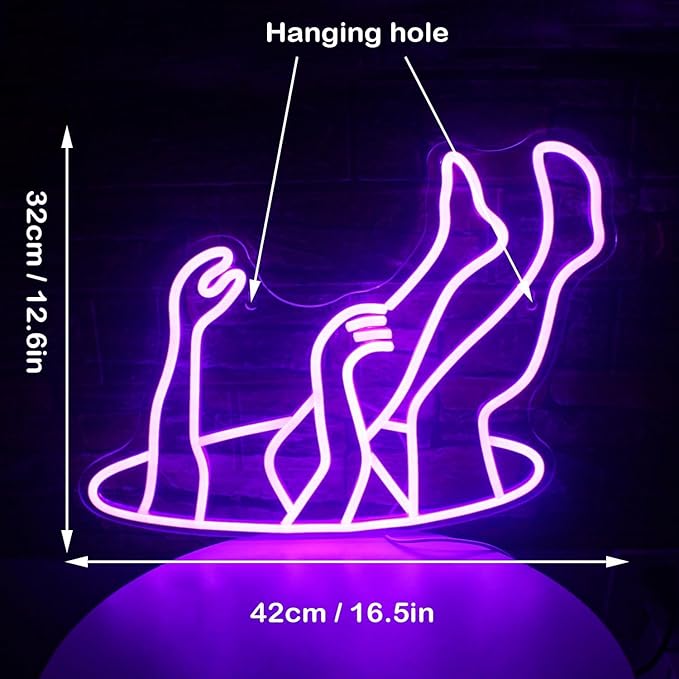 WLHOPE Falling Man Neon Sign Falling into Hole Neon Light Purple LED Neon Signs for Wall Decor USB Drop Into Neon Light Signs for Bedroom Home Bar Man Cave Game Room Party,Gift for Boys-VerdiqueGarden