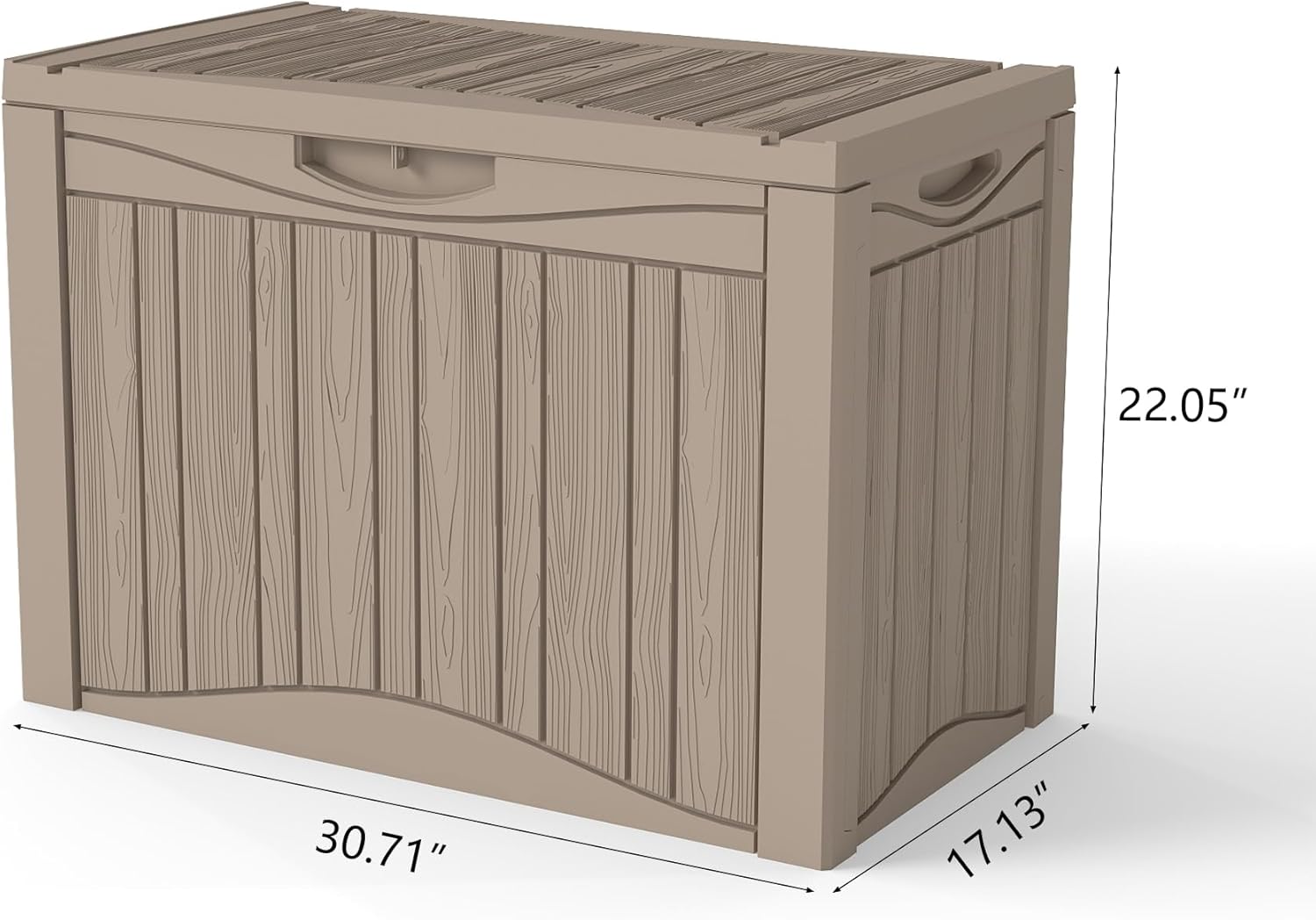 50 Gallon Plus Waterproof Outdoor Storage Bin Resin Deck Box for Patio, Poolside, and Garden, Lockable & UV-Resistant, Ideal for Small Spaces, Grey-VerdiqueGarden