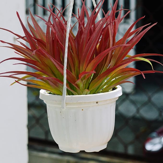 16Pcs Artificial Grass Fake Plants 17.3in Outdoor Plants UV Resistant Greenery Stems Fake Grass for Home Window Garden Office Patio Pathway Front Porch Décor Light Green & Red-VerdiqueGarden