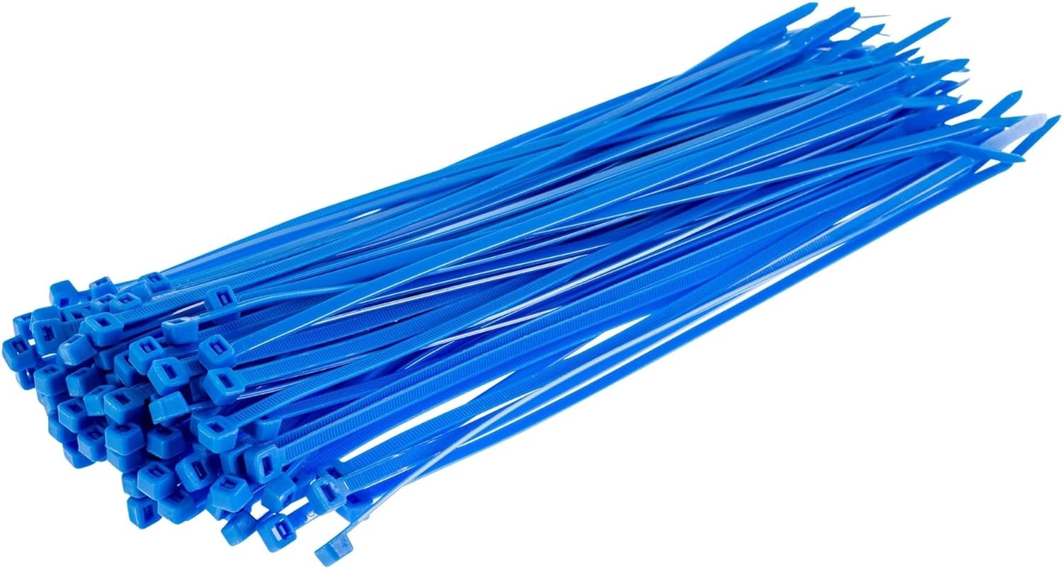 GTSE 12 Inch Blue Zip Ties, 100 Pack, 40lb Strength, UV Resistant Long Nylon Cable Ties, Self-Locking 12" Tie Wraps-VerdiqueGarden