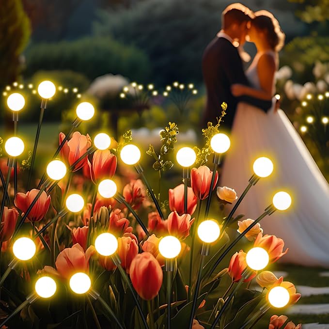 Solar Garden Lights Outdoor, 10 Pack 60LED Waterproof Solar Powered Lights for Yard Pathway Patio, Swaying Lawn Decor as Gardening Gifts for Women Holiday-VerdiqueGarden