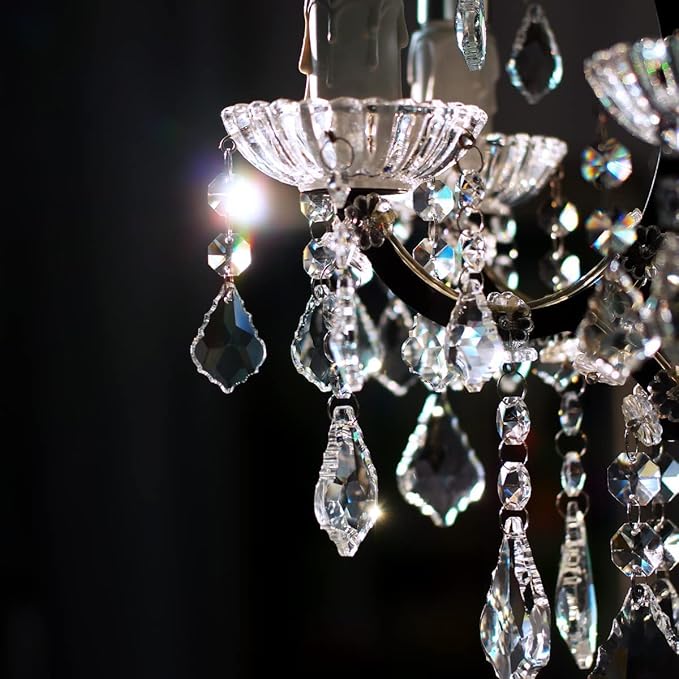 Maple Leaf 20pcs Crystal Chandelier Prisms Replacement Pendant Parts, 38mm Hanging Crystals Beads for Chandelier Wedding Decoration Clear-VerdiqueGarden