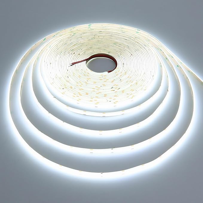 15M/49.2ft 24V COB LED Strip Light Waterproof IP65 Cool White 6000K Uniform Glow 5760LEDs CRI 93+ Flexible LED Tape Lights for DIY Cabinet Bedroom Kitchen Home Decor(No Power Supply)-VerdiqueGarden