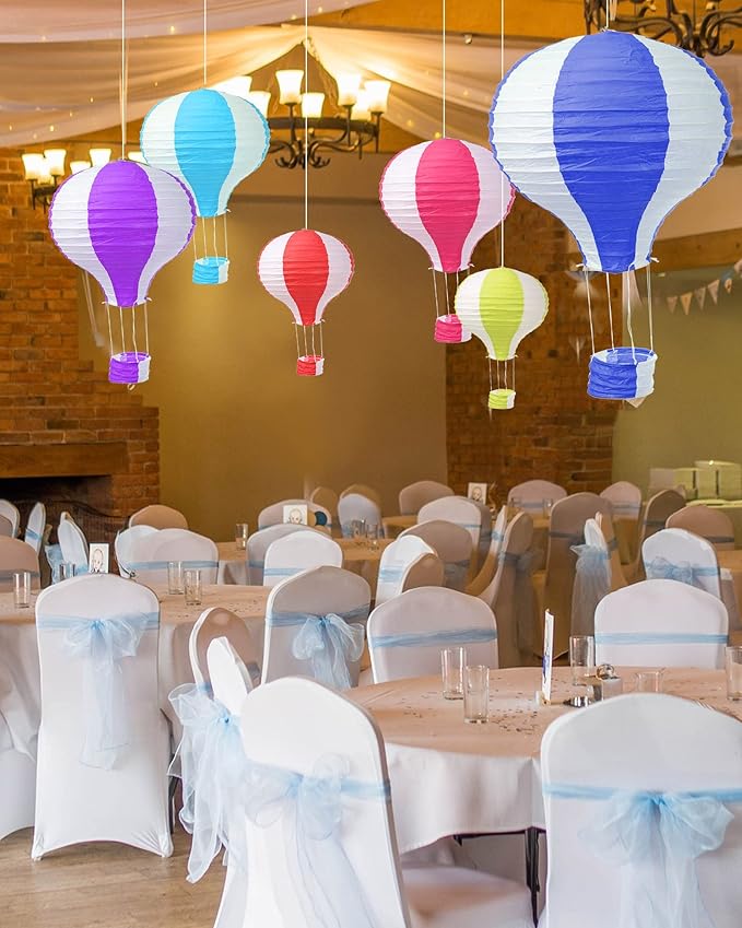 Treela 20 Pcs Hanging Hot Air Balloon Paper Lanterns 12 Inch Hot Air Balloon Decorations Centerpieces Reusable Chinese Japanese Paper Lantern for Birthday Wedding Baby Shower Christmas Party Festival-VerdiqueGarden