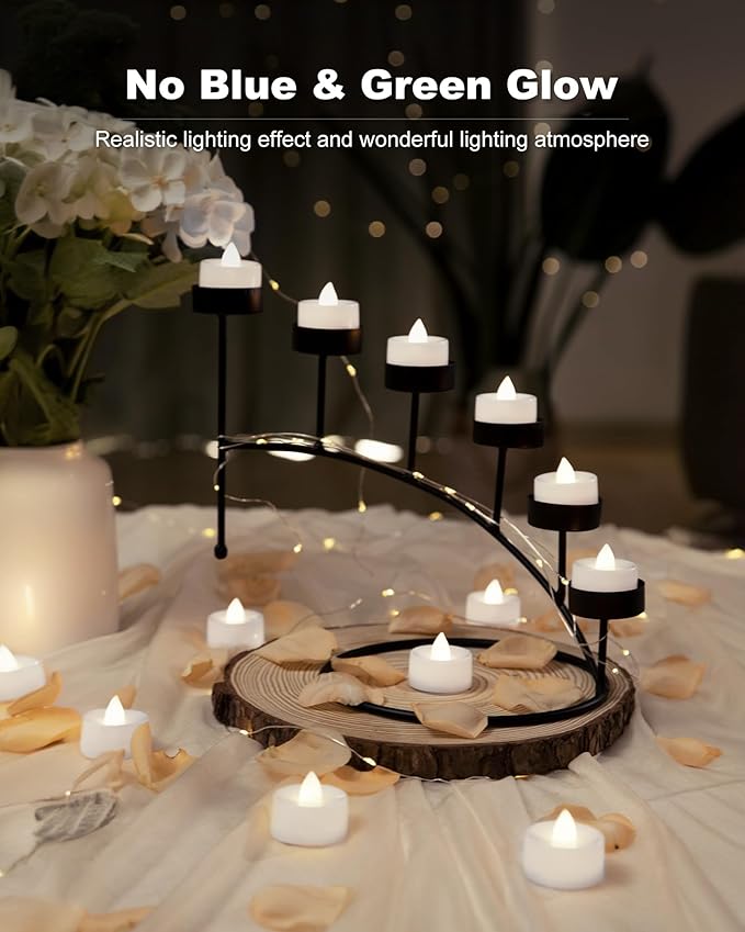 BEICHI Flameless Candles, 12Pack Battery Operated Candles, LED Tea Lights Candles Battery Operated, Flickering Fake Candles for Wedding Halloween Christmas Diwali- Pure White Light-VerdiqueGarden
