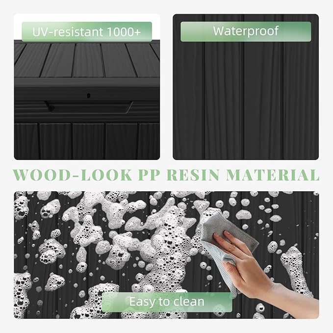 DRATO 45 Gallon Deck Box, Outdoor Storage Box for Patio Furniture, Patio Cushions, Gardening Tools, Pool Supplies 480lbs Weight Capacity,Waterproof Resin Storage Boxes-VerdiqueGarden