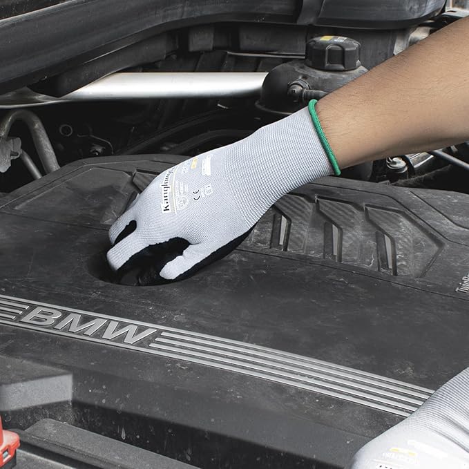 6-Paris XL Work Gloves for Men and Women, Nitrile Coated Safety Protective Gloves with Grip, Ideal for Gardening, Warehouse, Mechanic, Light Duty Construction Work-VerdiqueGarden