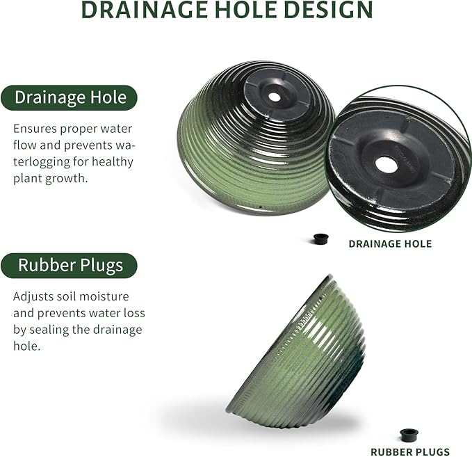 10 Inch Hanging Planter, 2 Pack Hanging Planters for Indoor Outdoor Plants Self Watering Hanging Pots with Drainage Holes for Garden Home (Green)-VerdiqueGarden