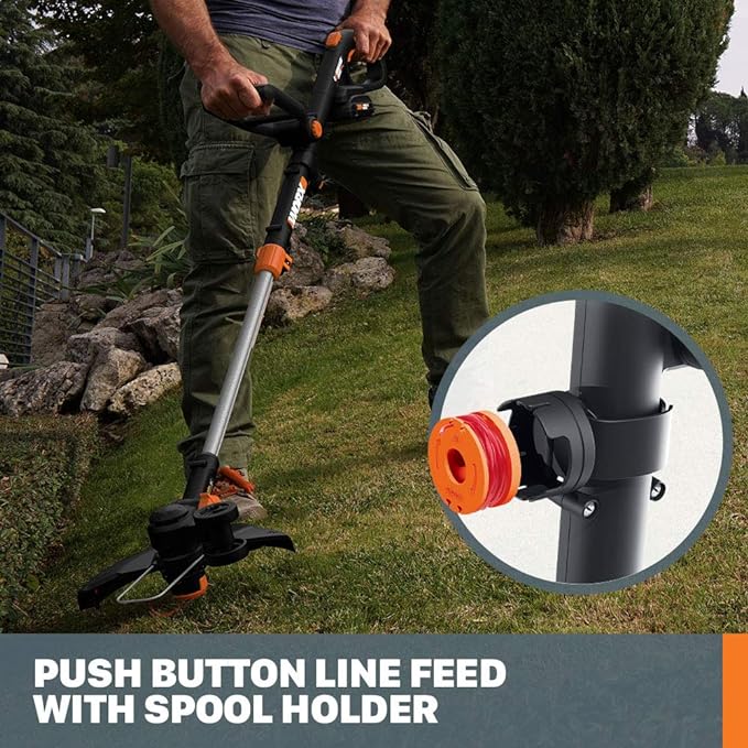 Worx GT Revolution 20V 12" String Trimmer Grass Trimmer/Edger/Mini-Mower, WG170.2-VerdiqueGarden