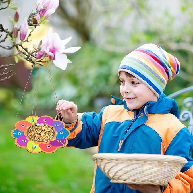 Fennoral 4 Pack Bird Feeder Kits for Kids Make Your Own Bird Feeders Wooden Art and Craft for Girls Boys Ornaments DIY to Paint Bird Feeders Craft for Spring Garden Outdoor Summer Activities Project-VerdiqueGarden