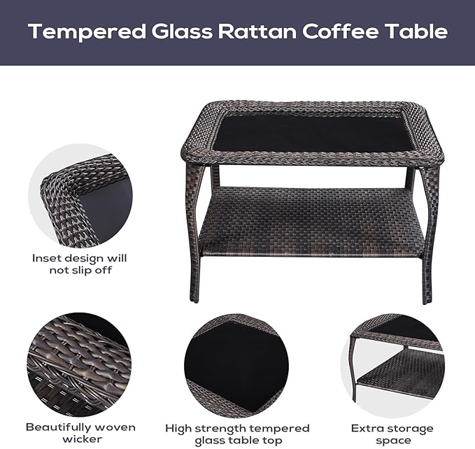 Outdoor Furniture Sectional Sofa L Shaped Couch - Patio Wicker Set with 2 Swivel Glider Chairs, 8 Piece Rattan Patio Conversation Sets with Gray Cushion for Deck Backyard Sunroom Grey Cushion-VerdiqueGarden