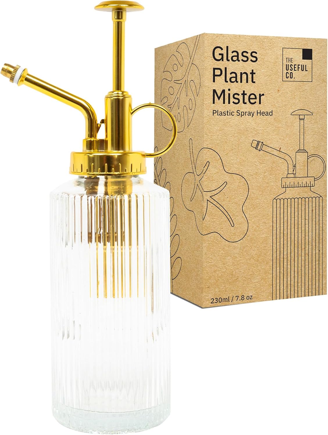 Glass Plant Mister for inside, Mister for Plants, Plant Sprayer Mister, Decorative Plant Mister Spray Bottle with Adjustable Nozzle for indoor plants (230ml/ 7.8oz) - Clear-VerdiqueGarden
