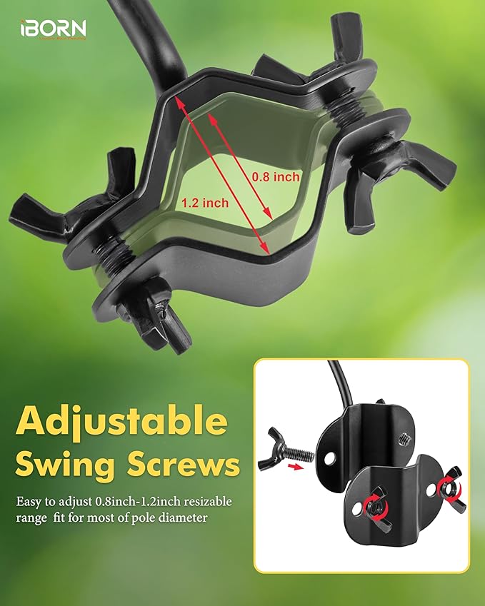 iBorn Bird Feeders Hangers for 1” Pole Stand Station Outdoor Hanging Hooks for Humming Bird Feeders for Outside Plant Hanger Hook Bracket Kit 12.2 Inch Long Metal Hooks for 1 Inch Pole, Pack of 4-VerdiqueGarden