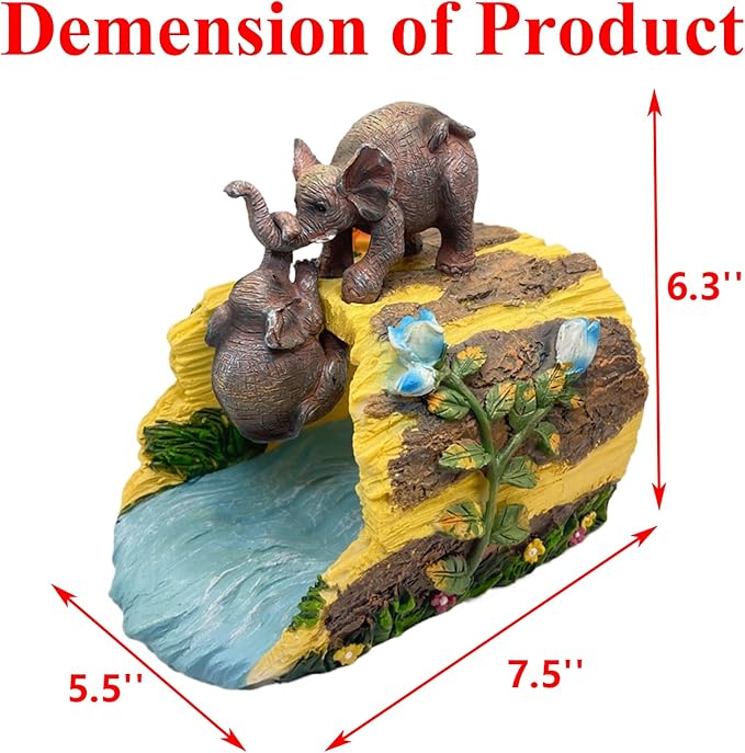 Elephant Gutter Downspout Extension Statues Garden Decoration,Rain Downspout Diverter Garden Statue,Decorative Gutter Extension，3"×4" Downspout Splash Block，Animal Resin Statue Outdoor Décor-VerdiqueGarden