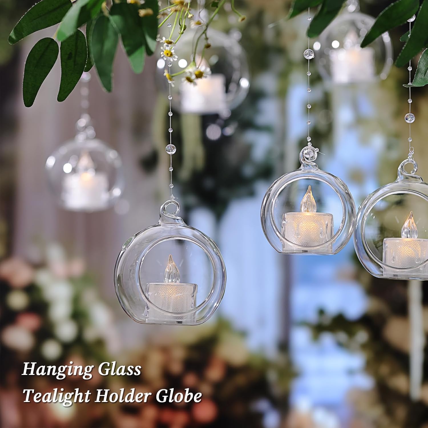 LETINE 12pcs Assorted Glass Orb Set, with 2.17" and 1.93" Spheres | Hanging Glass Tealight Holder Globe, Air Plant Terrarium Supplies for Wedding Favors, Votive Candle Holders,Christmas Decorations-VerdiqueGarden