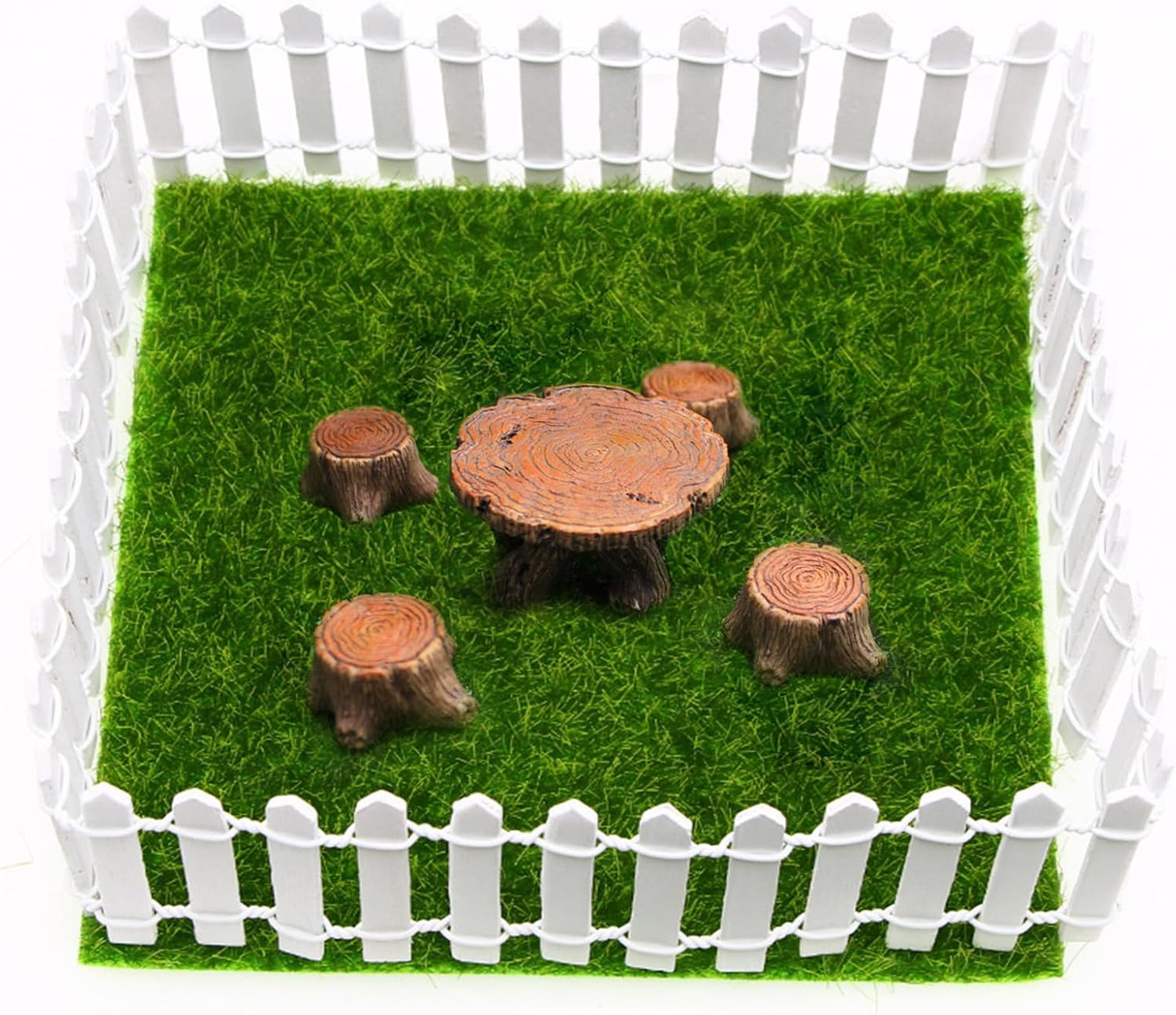 35 Inches Mini Fairy Garden Fence DIY Small Wood Decorative Picket Fence Micro Landscape Miniature Ornaments for Dollhouse, Crafts, Diorama Project, Plant Pot, White-VerdiqueGarden