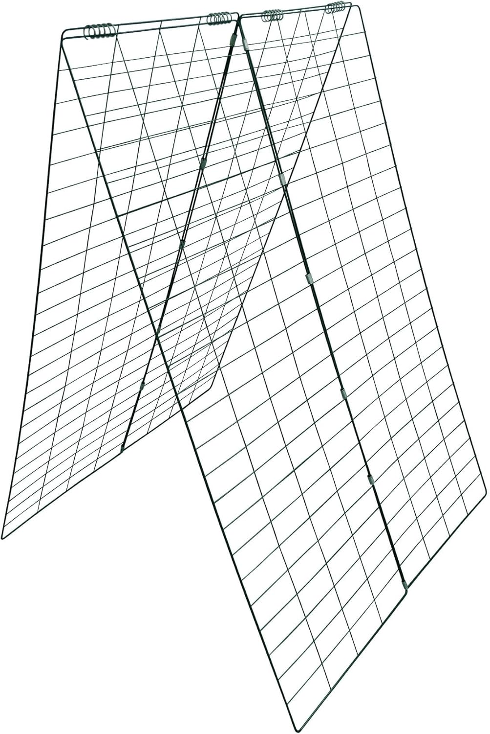 Garden Cucumber Trellis A-Frame Folding Plant Trellis 48 Inch by 34 Inch for Climbing Vegetables Flowers Green 1 Pack with Clips,Cable Ties and Ground Stakes-VerdiqueGarden