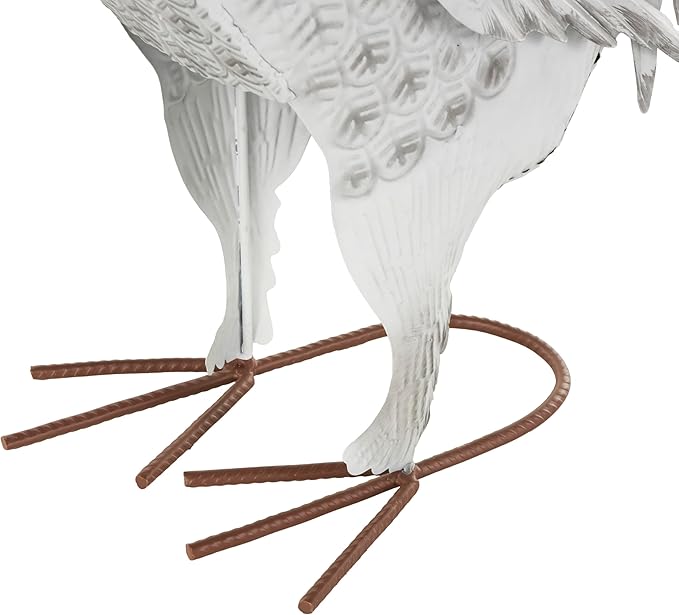 Deco 79 Metal Rooster Decorative Garden Sculpture Garden Statue with Black Texturing and Red Accents, Outdoor Sculpture 15" x 6" x 18", White-VerdiqueGarden