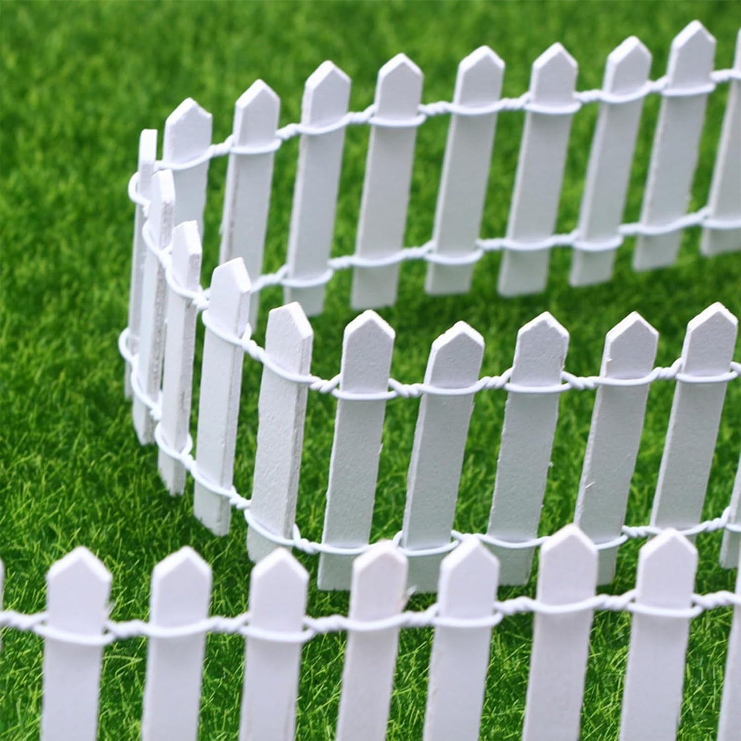 35 Inches White Mini Fairy Garden Fence Small Wood Decorative Picket Fence DIY Micro Landscape Miniature Ornaments for Dollhouse, Crafts, Diorama Project, Plant Pot-VerdiqueGarden