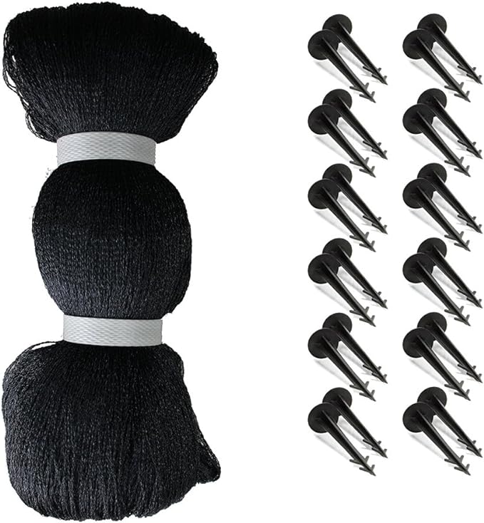 Rainleaf Pond Netting, 28' x 30' Pond Net Cover, Koi Pond Netting for Leaves, Heavy Duty Koi Pond Net Protecting Koi Fish from Herons, Stakes Included, Snare Nets-VerdiqueGarden