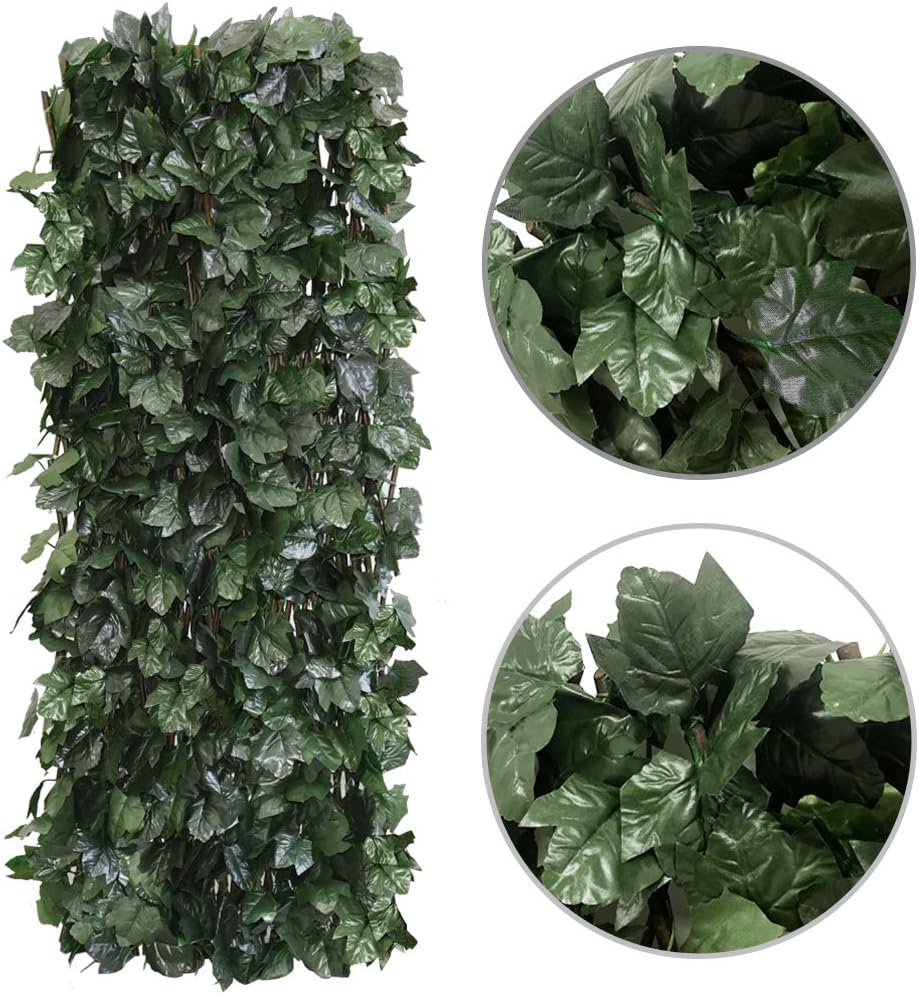 Expandable Fence Privacy Screen for Balcony Patio Outdoor,Decorative Faux Ivy Fencing Panel,Artificial Hedges (Single Sided Leaves)……-VerdiqueGarden