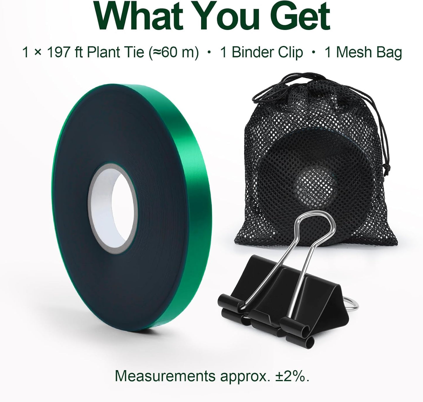 Stretch Plant Tie Tape – Reusable PVC Garden Ties for Plants, Green Flexible Garden Tape for Branches, Vines, Shrubs, Flowers, Trees, Indoor & Outdoor Use (196 ft)-VerdiqueGarden