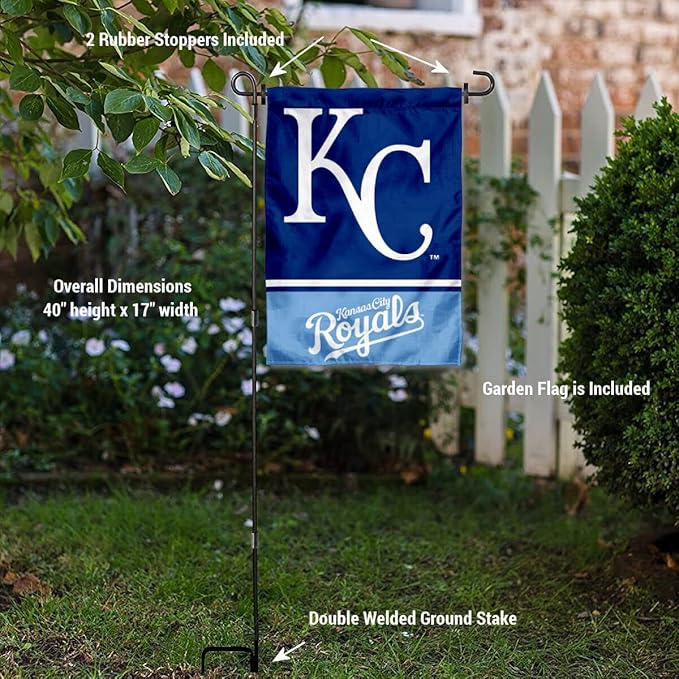WinCraft Kansas City Royals Garden Flag with Stand Holder-VerdiqueGarden
