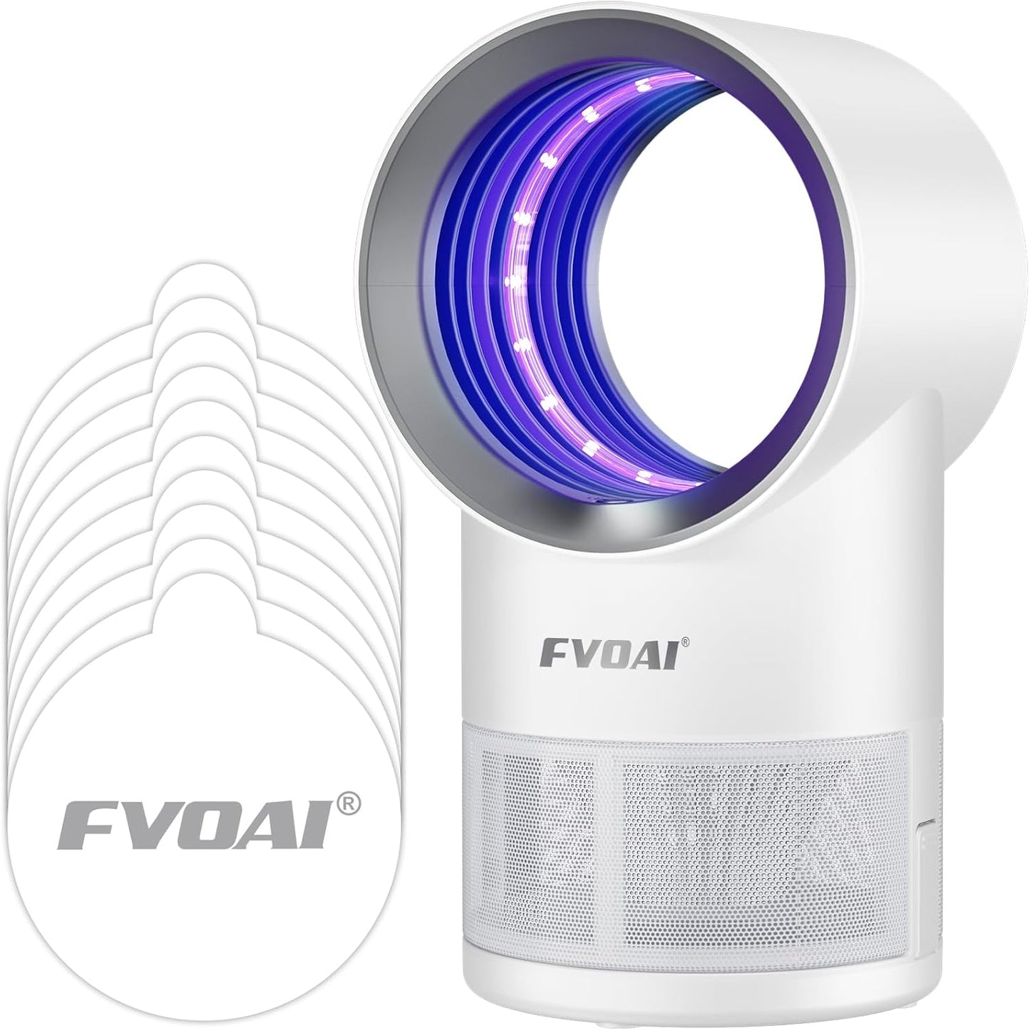 Fruit Fly Trap for Indoors, Fly Traps Indoor for Home Indoor Insect Trap with Suction, Time Setting, Bug Light & 10 Pcs Sticky Glue Boards (White)-VerdiqueGarden