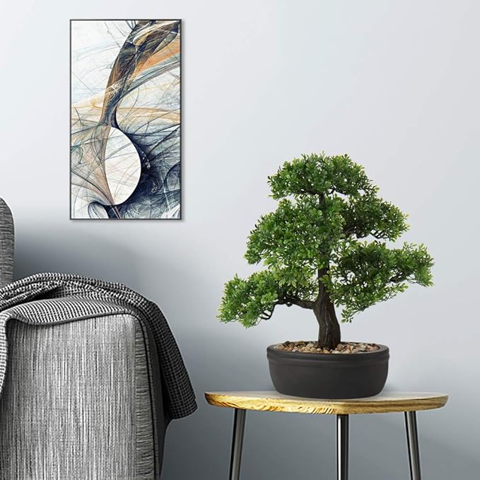 Artificial Bonsai Tree Juniper Faux Plants Indoor Small Fake Plants Decor with Ceramic Pots for Home Table Office Desk Bathroom Shelf Bedroom Living Room Farmhouse Decorations-VerdiqueGarden