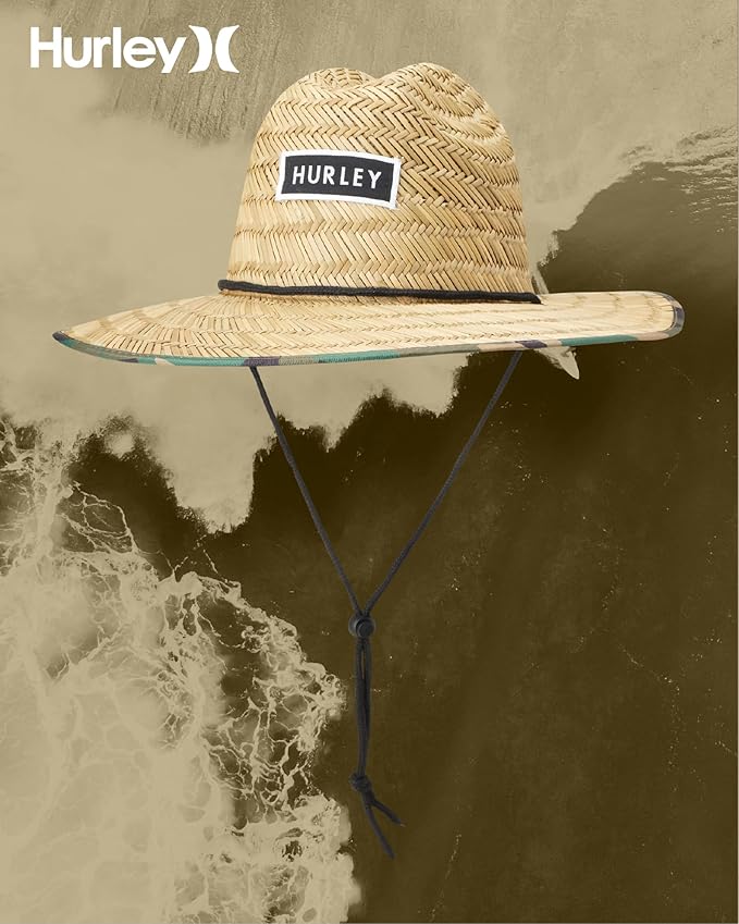 Hurley Men's Straw Hat - Bayside Lifeguard Straw Sun Hat-VerdiqueGarden