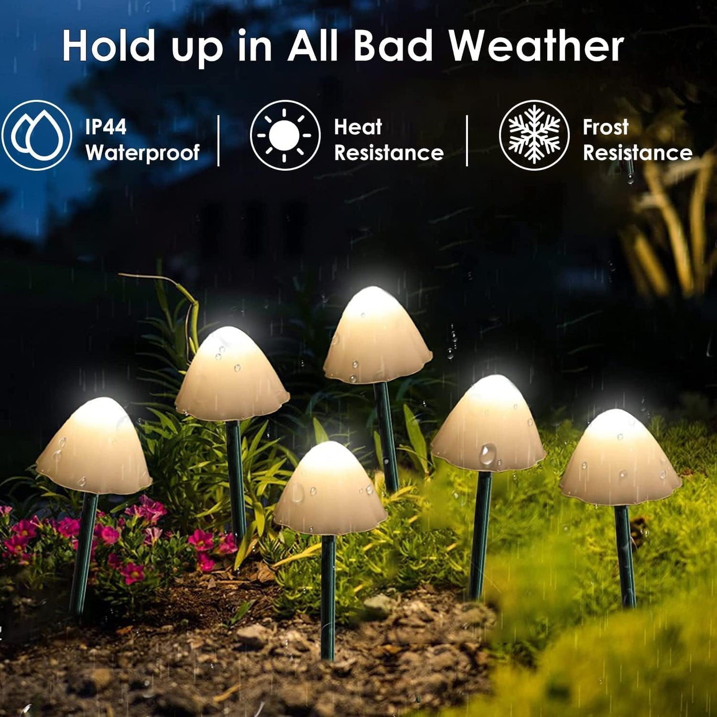 Outdoor Solar Garden Lights, Mini Solar Mushroom Light Outdoor Waterproof Cute Mushroom Shaped Pathway Landscape Lights for Yard Patio Party Wedding Festival Decoration (Warm White)-VerdiqueGarden