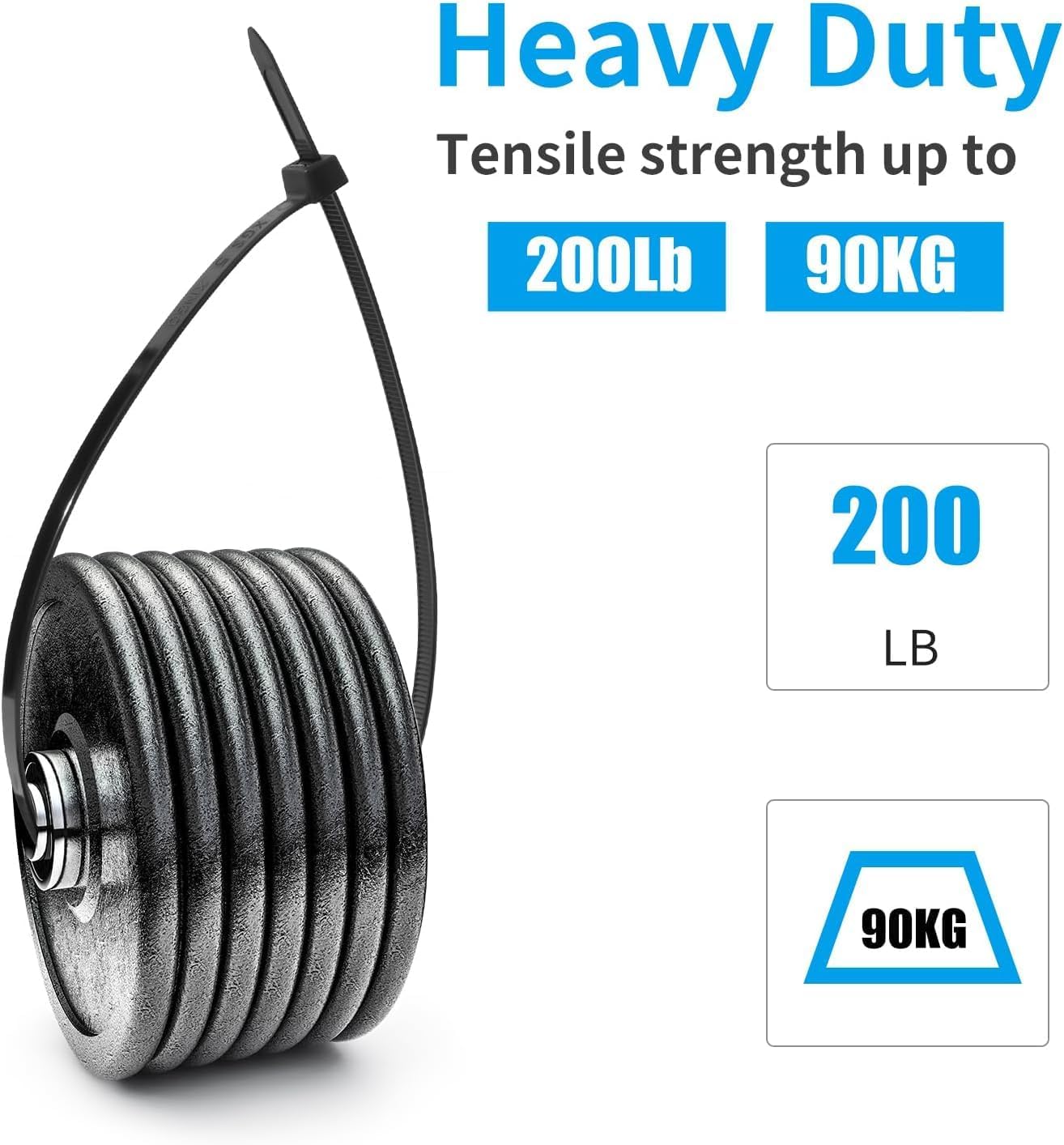 XINGO 16 Inch White Large Zip Ties Heavy Duty 500 Pack, 200 LBS Ultra Strong Plastic Wire Ties, Large Cable Ties Extra Long Tie Wraps, Indoor and Outdoor UV Resistant-VerdiqueGarden