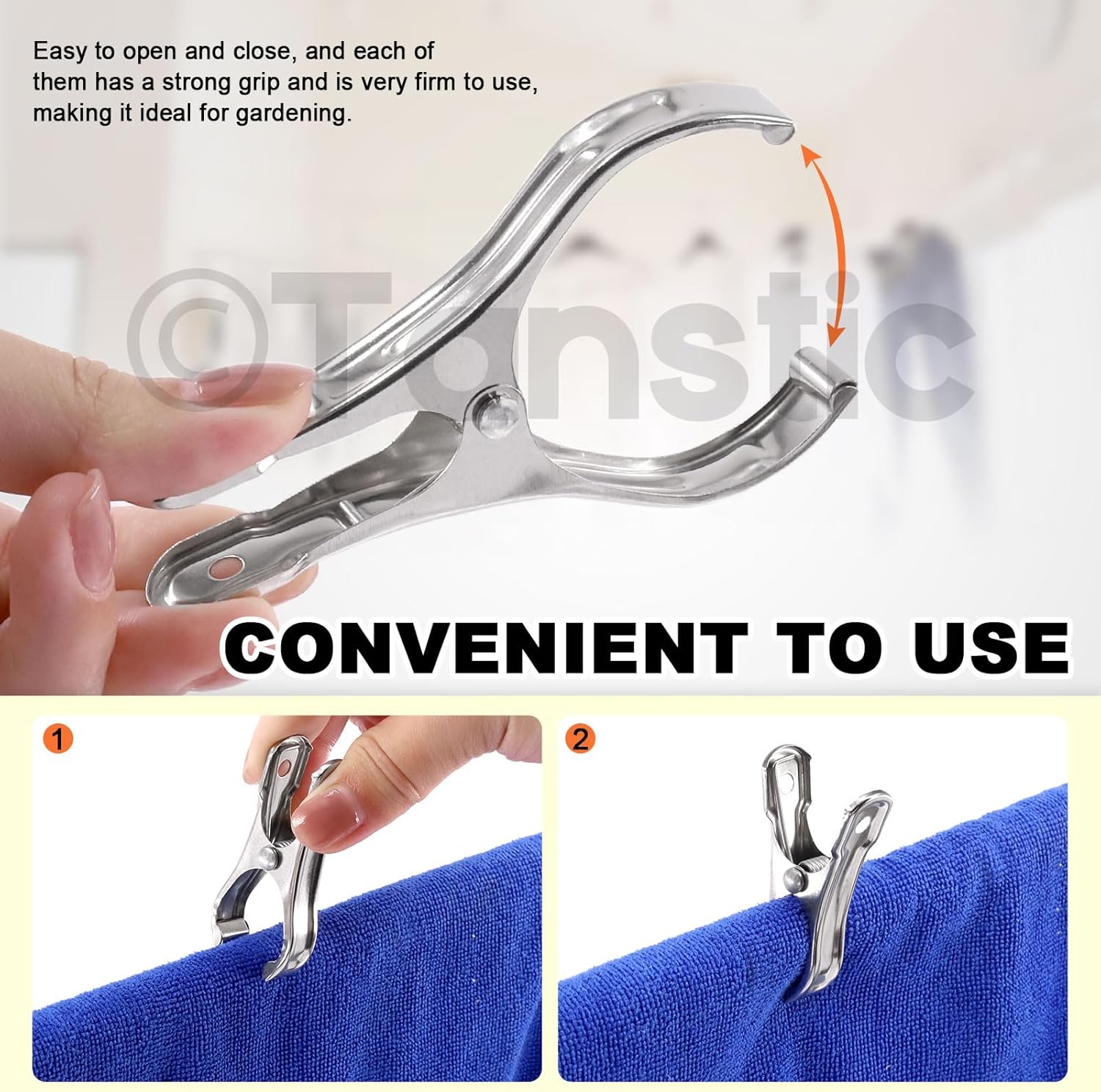 Tanstic 40Pcs 3.5 Inch Stainless Steel Greenhouse Clamps Garden Clips Greenhouse Clips Heavy Duty Garden Clips with Strong Grip and Large Open Mouth for Netting Holding-VerdiqueGarden