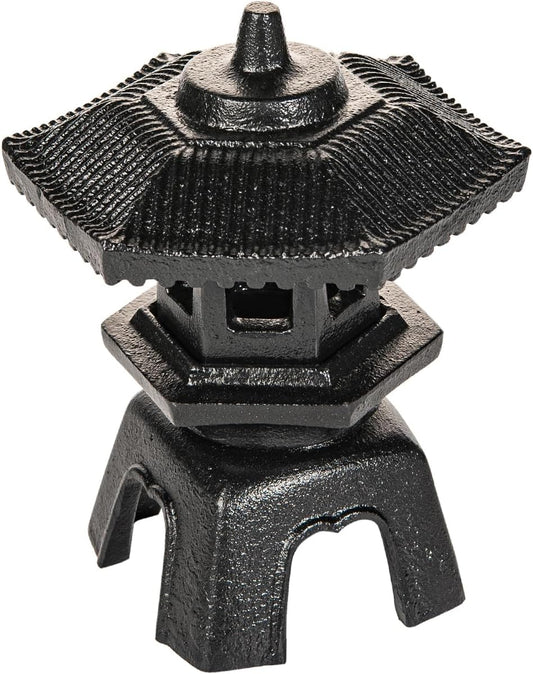 Sungmor Cast Iron Candle Lantern - Japanese Pagoda, Vintage Indoor/Outdoor Zen Garden Decorative Lantern, Heavy Duty Tealight Candle Holder Stand, Rustic Home Decor Patio Yard Art Ornament-VerdiqueGarden