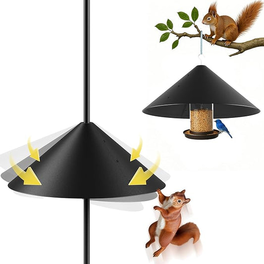 19 Inch Metal Squirrel Baffle for Bird Feeder Pole, Squirrel Proof for Hanging Bird Feeder, Outdoor Cover for Rain, Rust Proof Chew Proof Heavy, 1 Pack-VerdiqueGarden