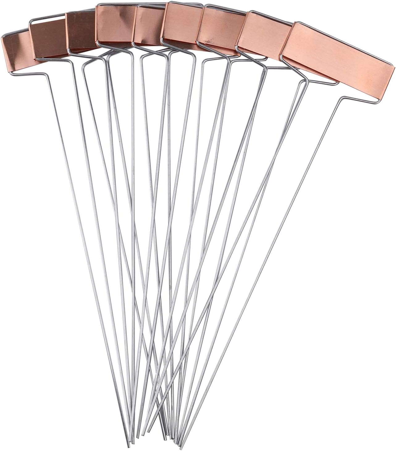 Foraineam 30 Pack 10 Inch High Copper Plate Metal Plant Labels Garden Stake Tags Reusable Planting Gardening Markers-VerdiqueGarden