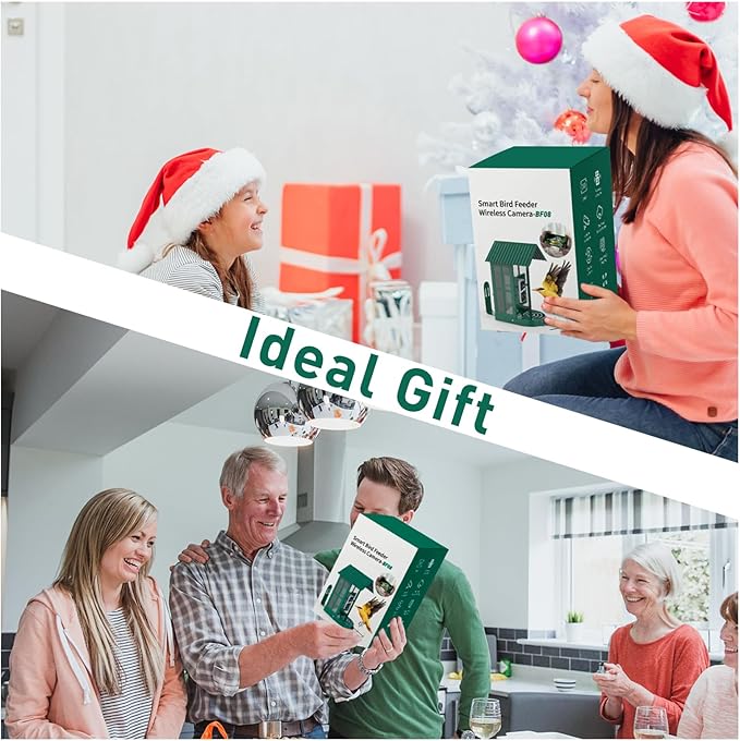 SOLIOM Solar Bird Feeder with Camera for Outdoors - AI Smart Birdhouse, 2K Live View & Instant Alerts, Squirrel Proof - Perfect Bird Watching Gift (Red)-VerdiqueGarden