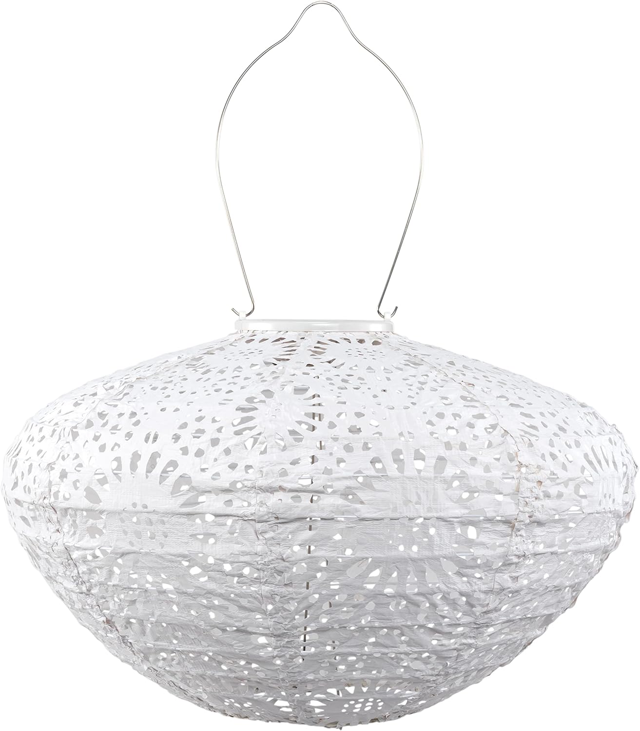 Allsop Soji Stella - Crown Chantilly Lace - 13" Outdoor Solar Latern - White-VerdiqueGarden
