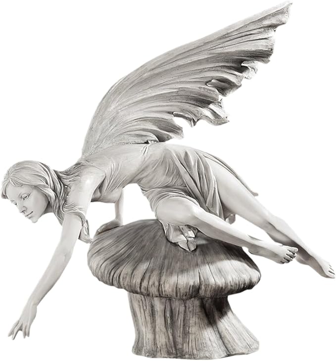 Design Toscano The Daydream Fairy Garden Statue, 18 Inch, Polyresin, Antique Stone-VerdiqueGarden