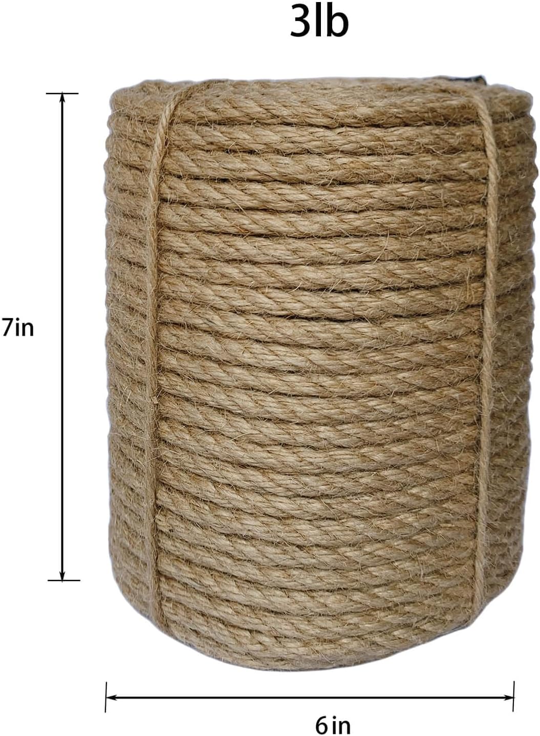 8mm Jute Rope, 164 Feet Braided Heavy Duty Twine, Thick Jute Twine Rope for Cat Scratch Post, Craft,DIY Artwork, Bundling, Home Decor, Gardening Applications (8MM 164FT)-VerdiqueGarden