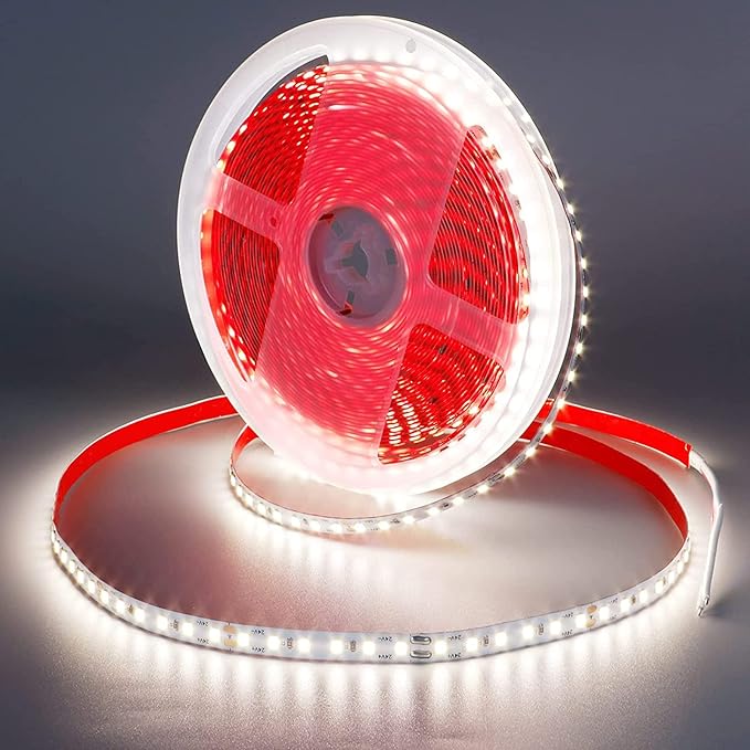 24V 65.6ft/20m LED Strip Light Natural White 4000K 2400LEDs High Brightness 12000LM SMD2835 Flexible No-Waterproof IP20 LED Tape for Kitchen Backyard Hallways Stairs Decoration(No Power Supply)-VerdiqueGarden