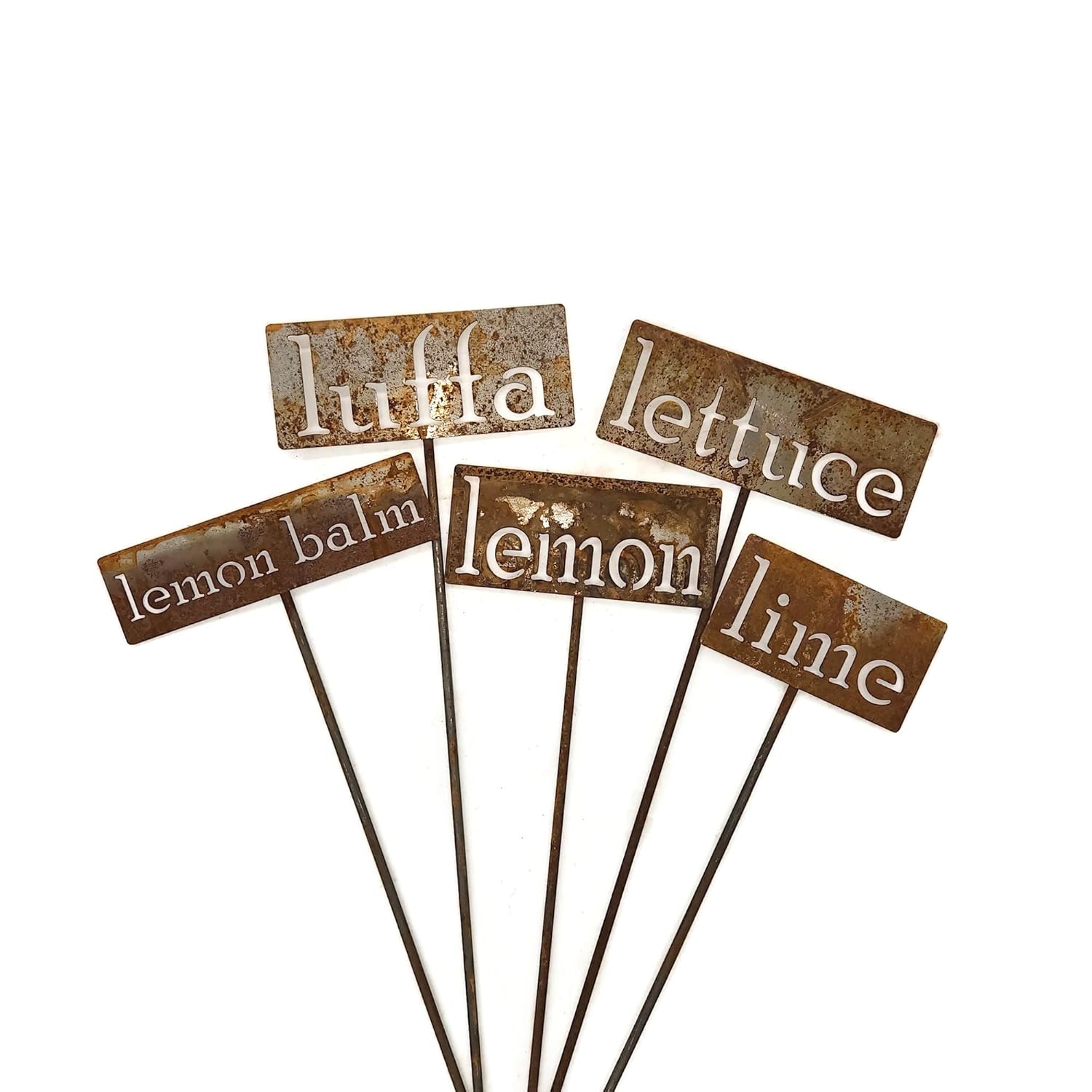 Classic Metal Garden Markers 19 Inches Tall (leeks, Naturally Rusted)-VerdiqueGarden